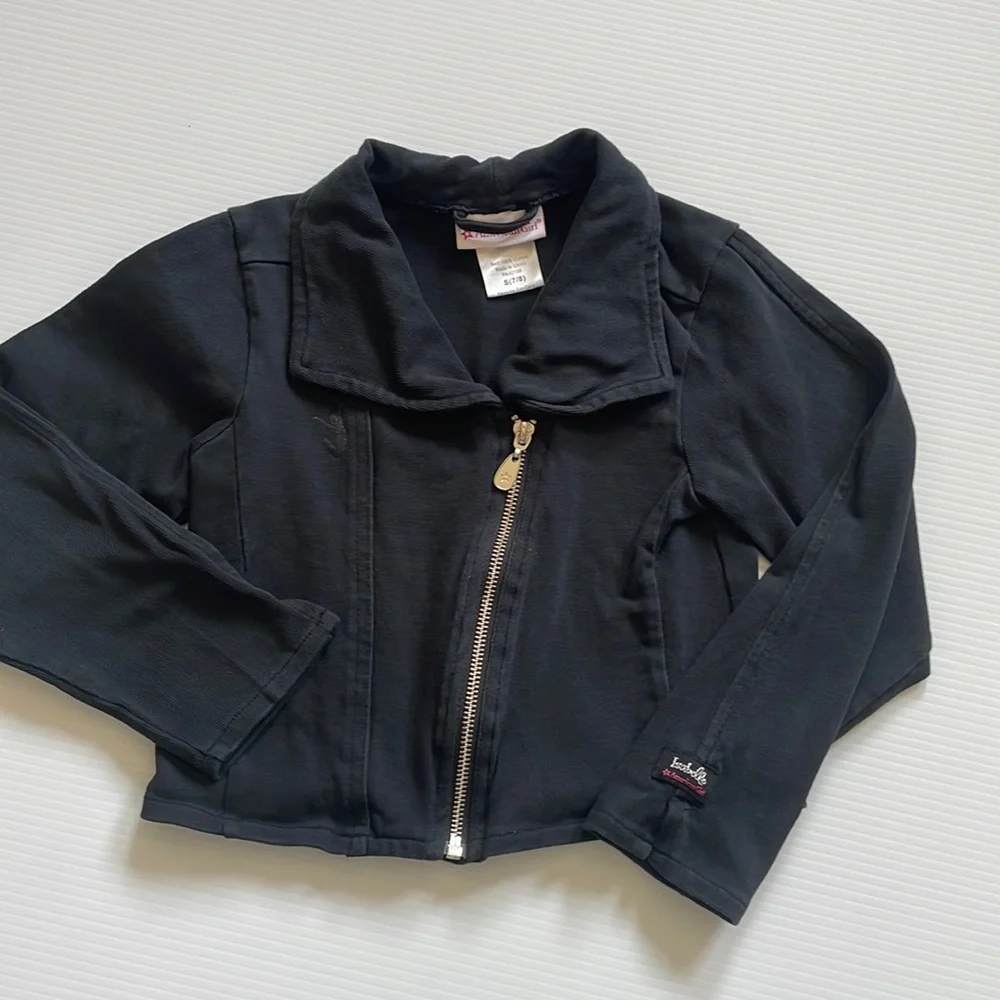American Girl Moto faded black jacket size S 7/8